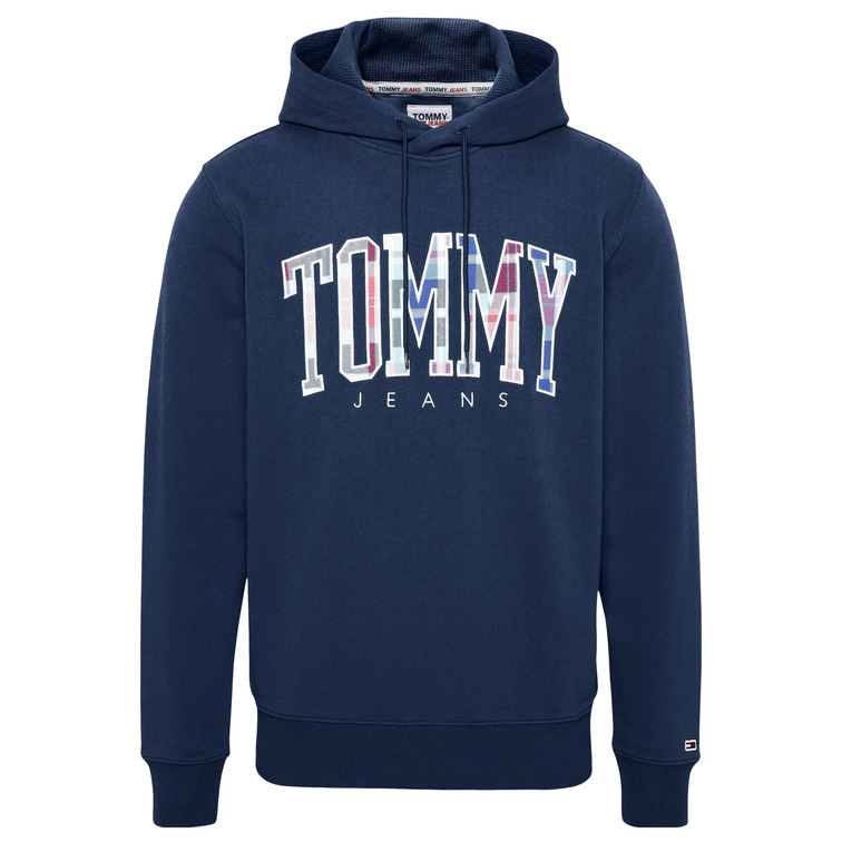 SUDADERA CON CAPUCHA Y LOGO DE TARTÁN HOMBRE TOMMY JEANS