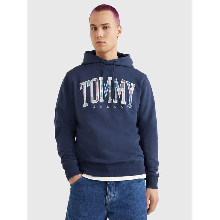 SUDADERA CON CAPUCHA Y LOGO DE TARTÁN HOMBRE TOMMY JEANS