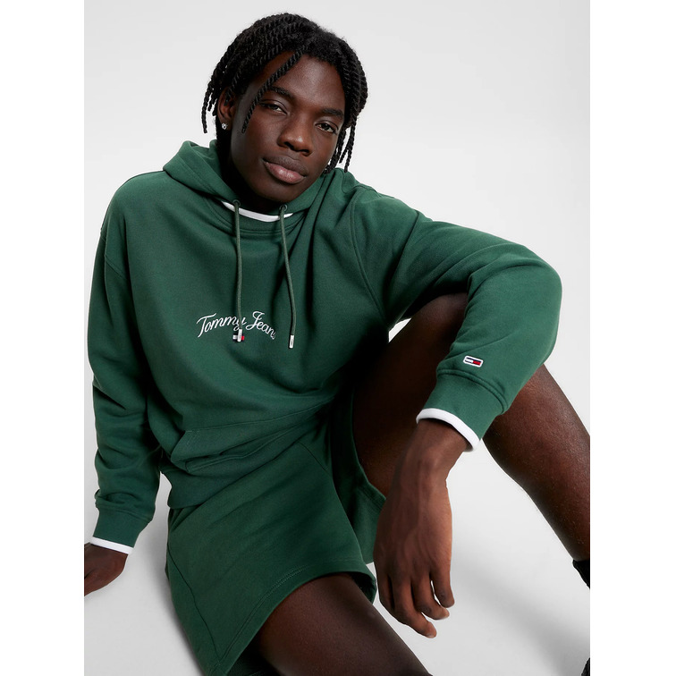 SUDADERA AMPLIA CON CAPUCHA Y LOGO BORDADO HOMBRE TOMMY JEANS
