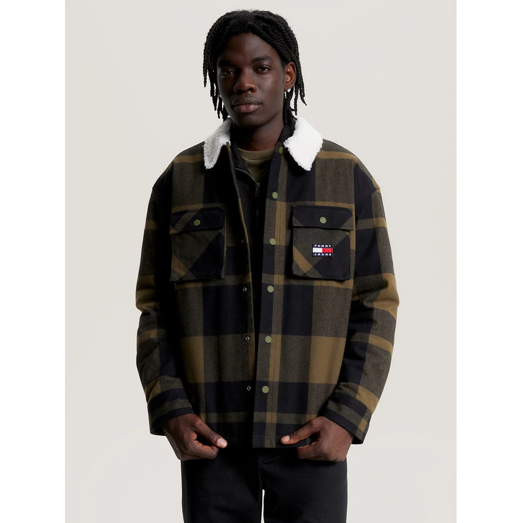 SOBRECAMISA DE CUADROS CON FORRO DE PELUCHE HOMBRE TOMMY JEANS