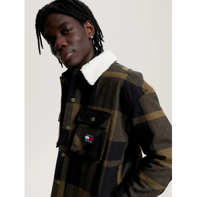 SOBRECAMISA DE CUADROS CON FORRO DE PELUCHE HOMBRE TOMMY JEANS