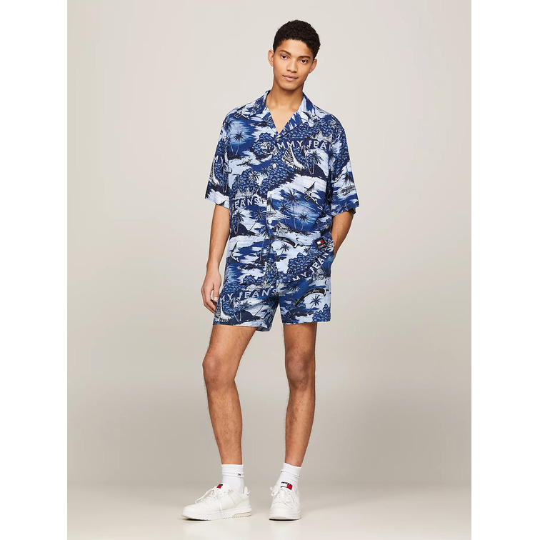 CAMISA HAWAIANA CON CUELLO CUBANO HOMBRE TOMMY JEANS