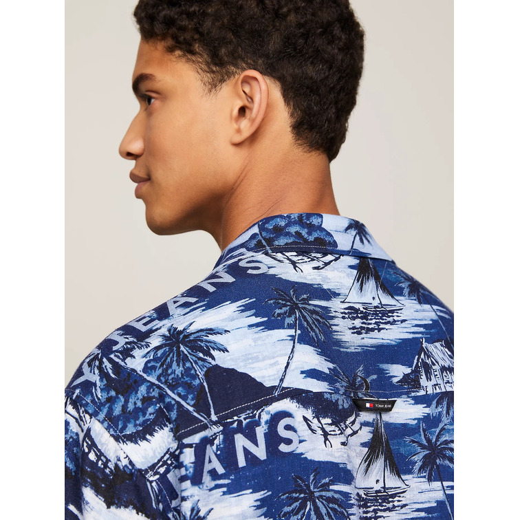 CAMISA HAWAIANA CON CUELLO CUBANO HOMBRE TOMMY JEANS