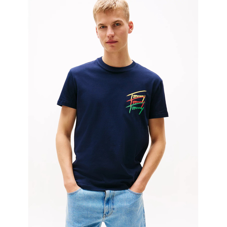 CAMISETA HOMBRE TOMMY JEANS LOGO FIRMA FIT REGULAR