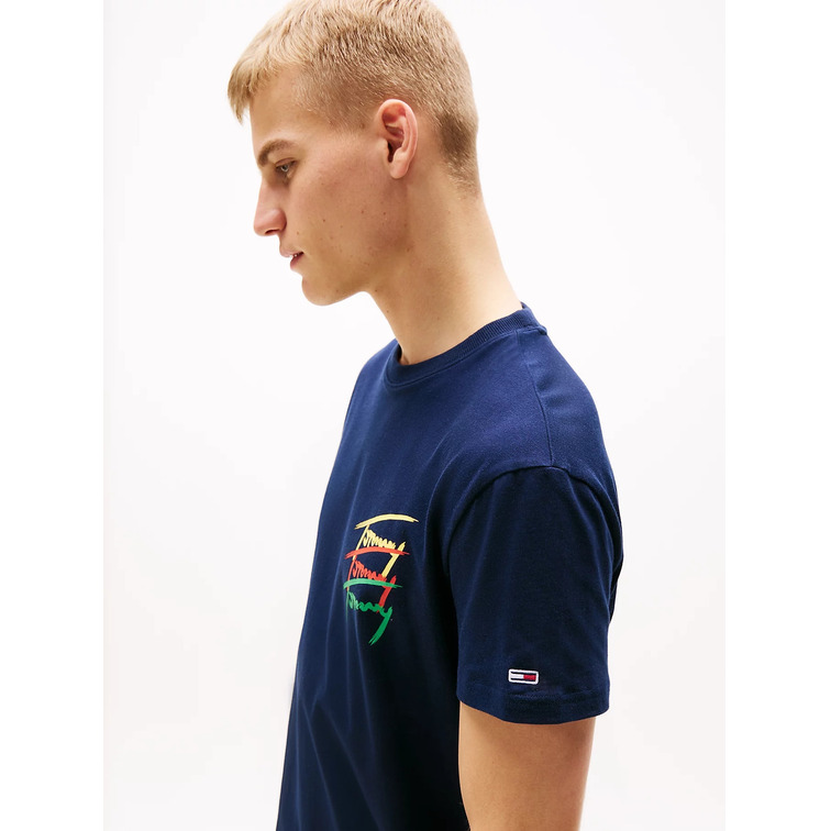CAMISETA HOMBRE TOMMY JEANS LOGO FIRMA FIT REGULAR