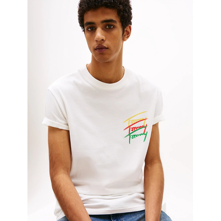 CAMISETA HOMBRE TOMMY JEANS LOGO FIRMA FIT REGULAR