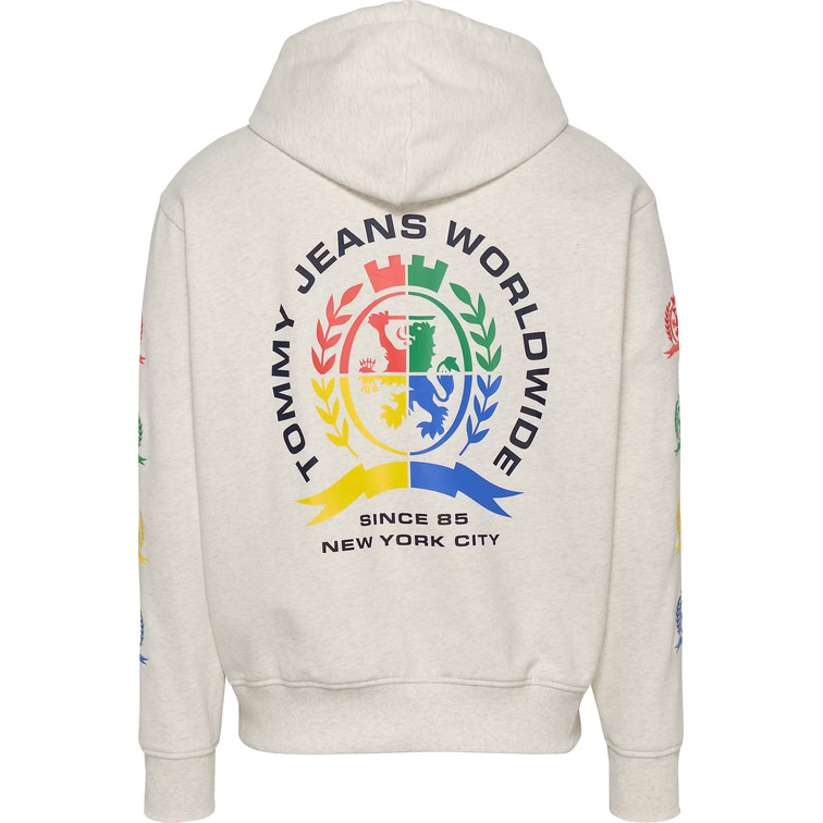 SUDADERA CON CAPUCHA HOMBRE TOMMY JEANS ESCUDO EN MANGAS FIT HOLGADO