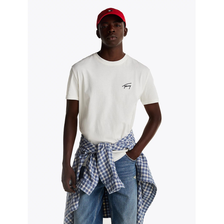 CAMISETA HOMBRE TOMMY JEANS LOGO FIRMA BORDADO FIT REGULAR