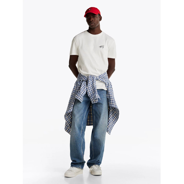 CAMISETA HOMBRE TOMMY JEANS LOGO FIRMA BORDADO FIT REGULAR