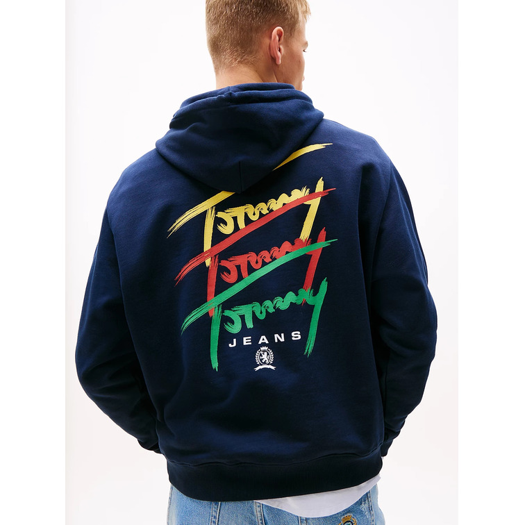 SUDADERA CON CAPUCHA HOMBRE TOMMY JEANS LOGO FIRMA FIT HOLGADO