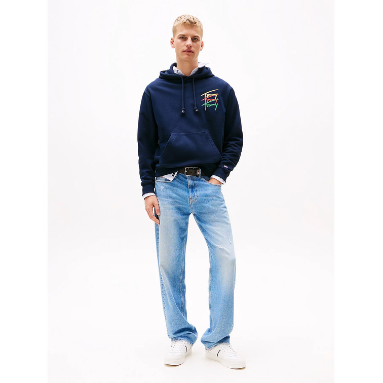 SUDADERA CON CAPUCHA HOMBRE TOMMY JEANS LOGO FIRMA FIT HOLGADO