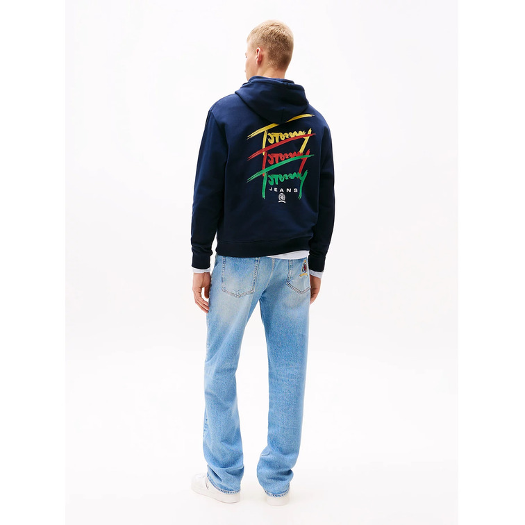 SUDADERA CON CAPUCHA HOMBRE TOMMY JEANS LOGO FIRMA FIT HOLGADO