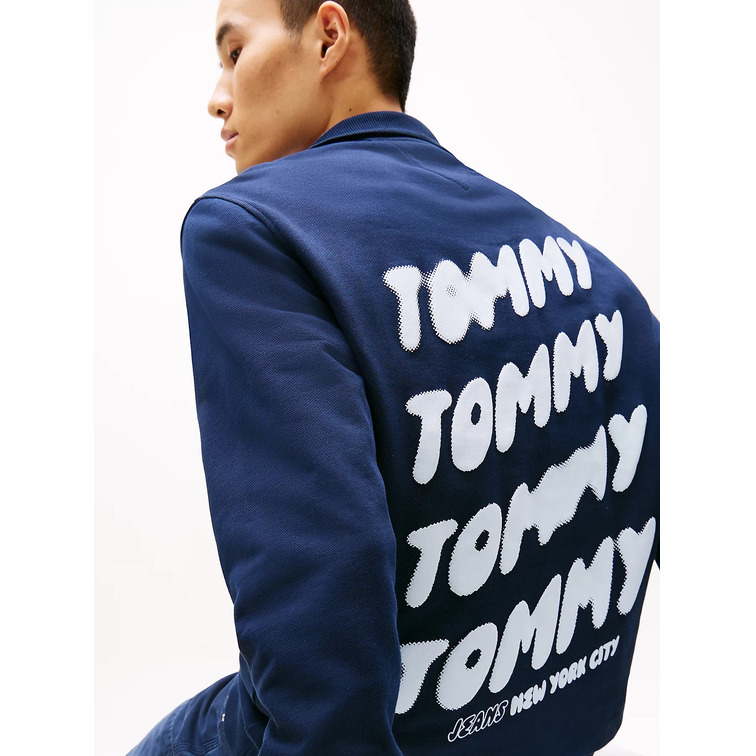 SUDADERA HOMBRE TOMMY JEANS LOGO BURBUJA MEDIA CREMALLERA
