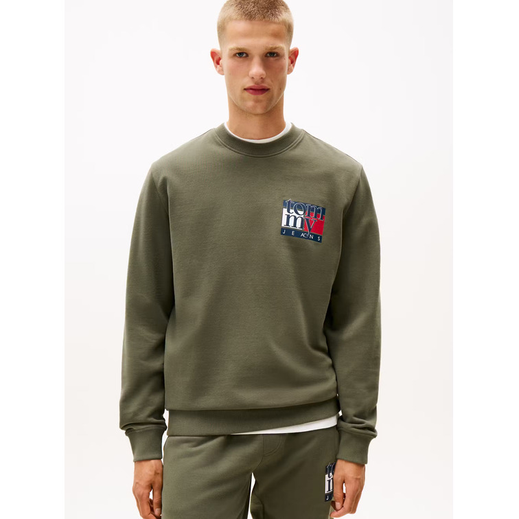SUDADERA HOMBRE  TOMMY HILFIGER TJM REG RWB FLAG CREW EXT