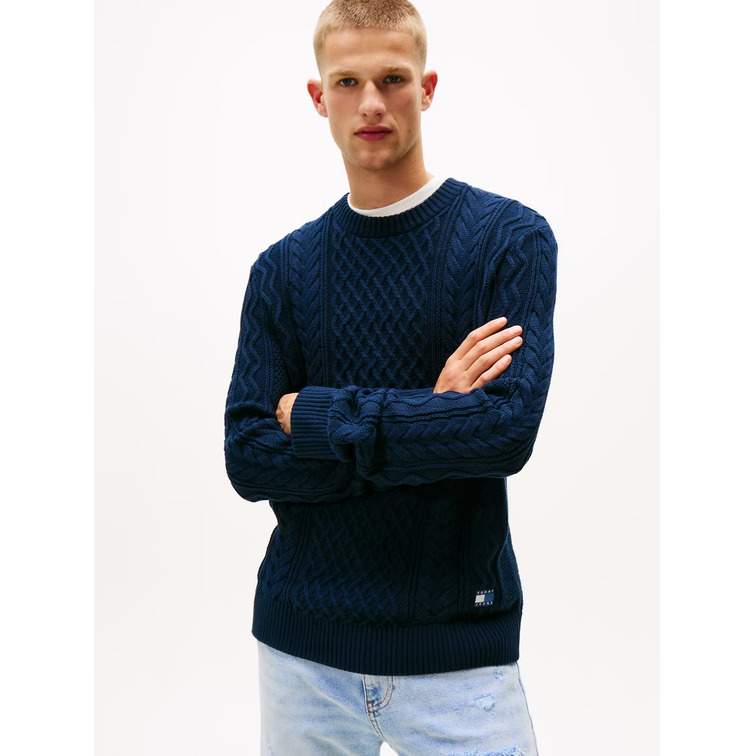 HOMBRE TJM SLM BADGE CABLE KNIT SWEAT 0GY