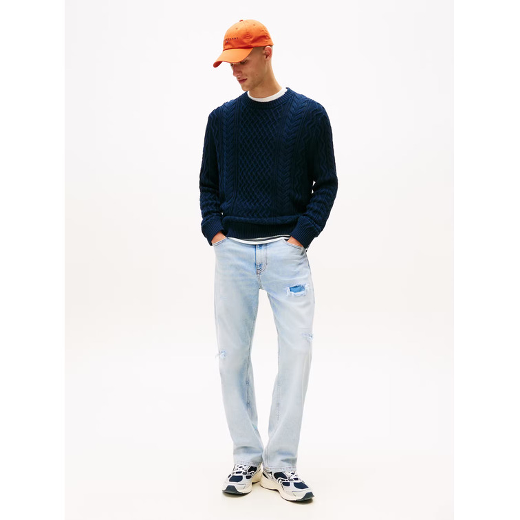 HOMBRE TJM SLM BADGE CABLE KNIT SWEAT 0GY