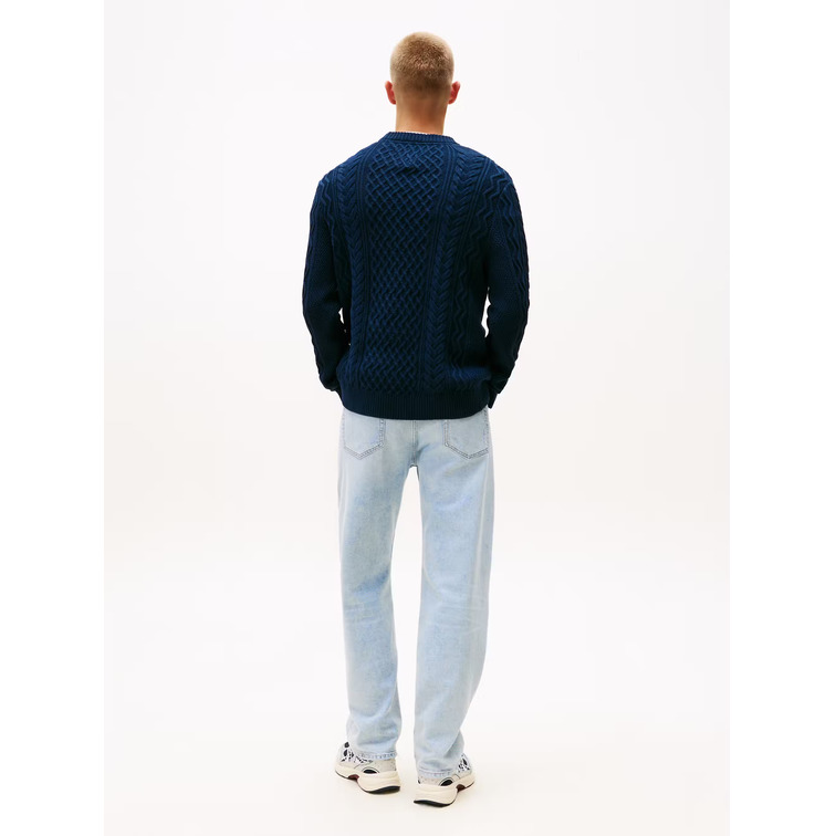 HOMBRE TJM SLM BADGE CABLE KNIT SWEAT 0GY