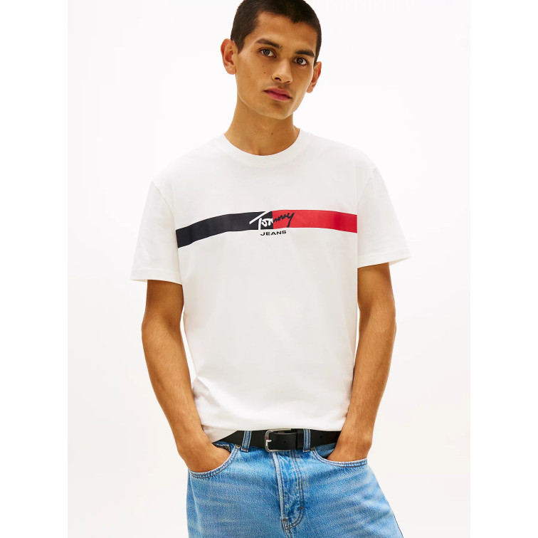 CAMISETA HOMBRE  TOMMY HILFIGER TJM REG SIGNATURE STRIPE T EXT