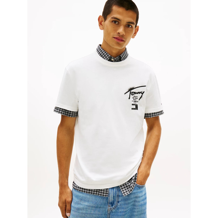 HOMBRE TJM REG CITY SIGN SS TEE EXT YBL