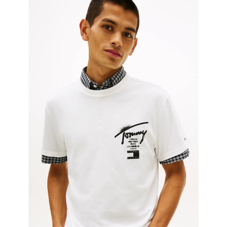 HOMBRE TJM REG CITY SIGN SS TEE EXT YBL