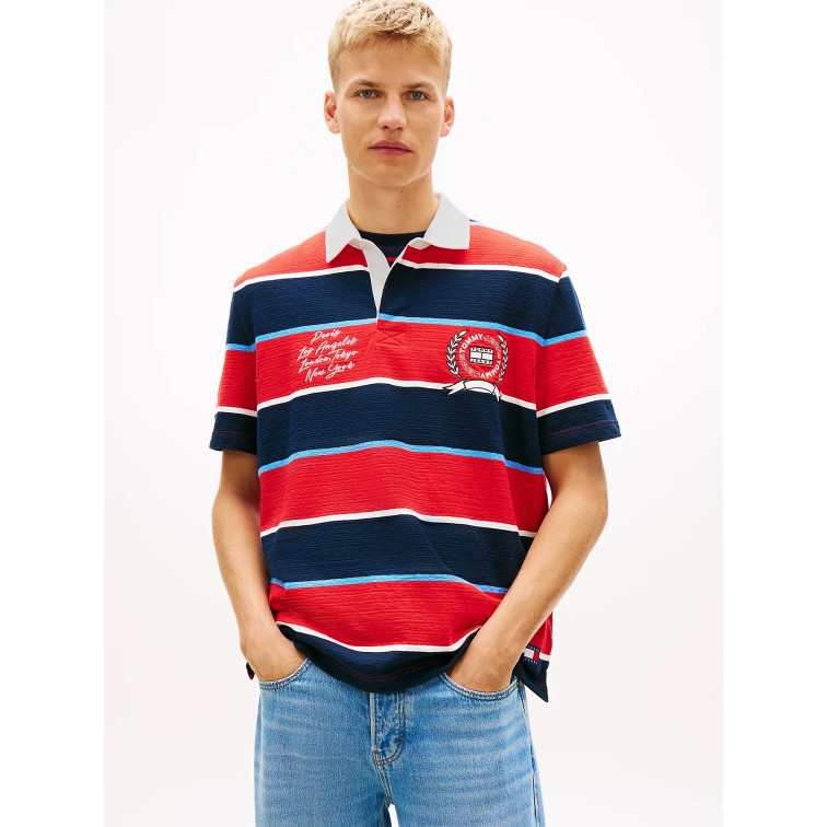 POLO HOMBRE  TOMMY HILFIGER TJM RLX SS STRIPE  SS RUGBY EX