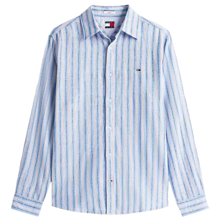 CAMISA HOMBRE  TOMMY HILFIGER TJM REG LINEN MX STRP SHIRT EX