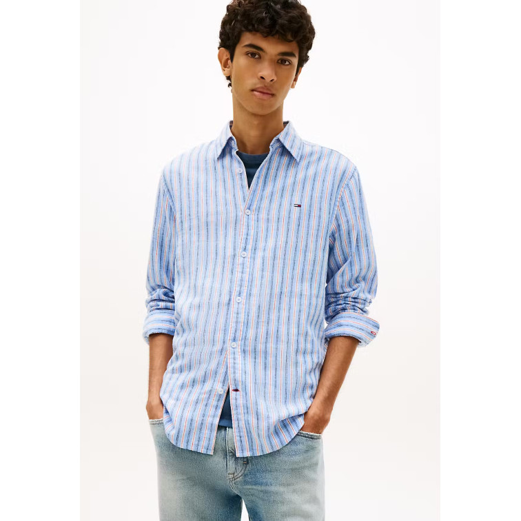 CAMISA HOMBRE  TOMMY HILFIGER TJM REG LINEN MX STRP SHIRT EX