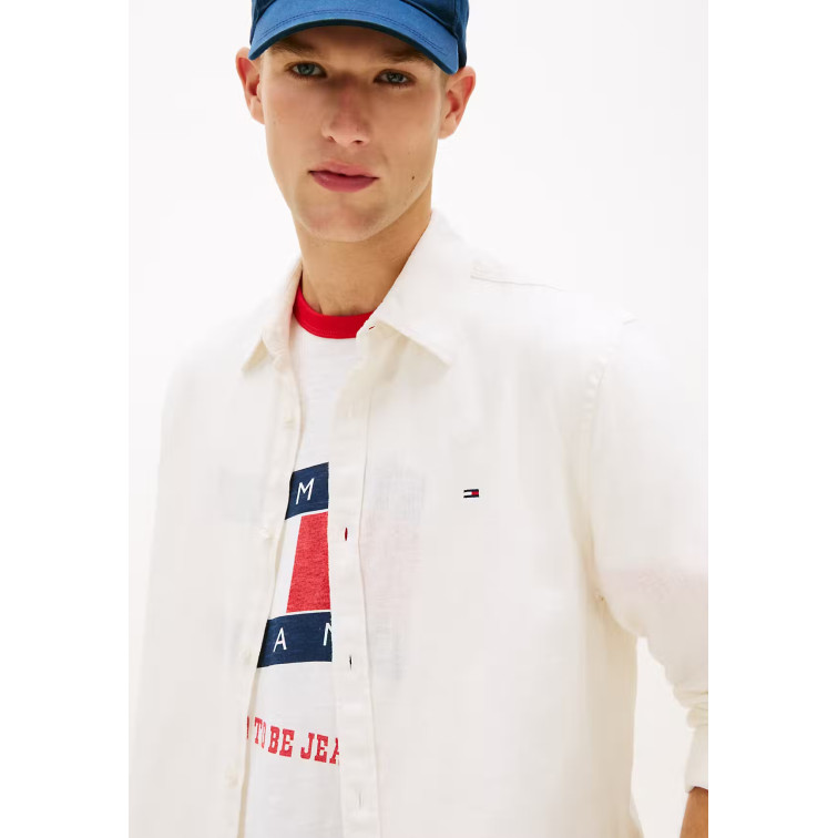 CAMISA HOMBRE  TOMMY HILFIGER TJM REG LINEN BLEND SHIRT EXT
