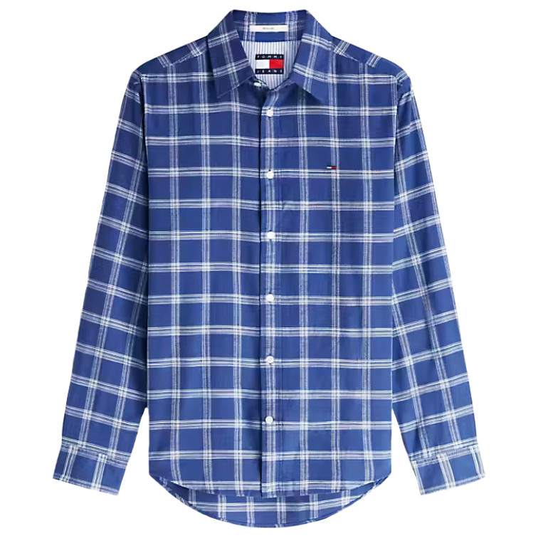 CAMISA CUADROS EN SARGA TEXTURIZADA HOMBRE TOMMY JEANS FIT REGULAR