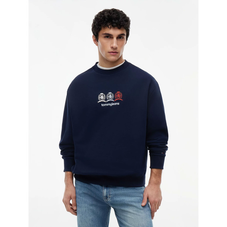 SUDADERA HOMBRE  TOMMY HILFIGER TJM RLX MULTI CRESTS CNECK