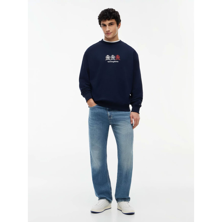 SUDADERA HOMBRE  TOMMY HILFIGER TJM RLX MULTI CRESTS CNECK