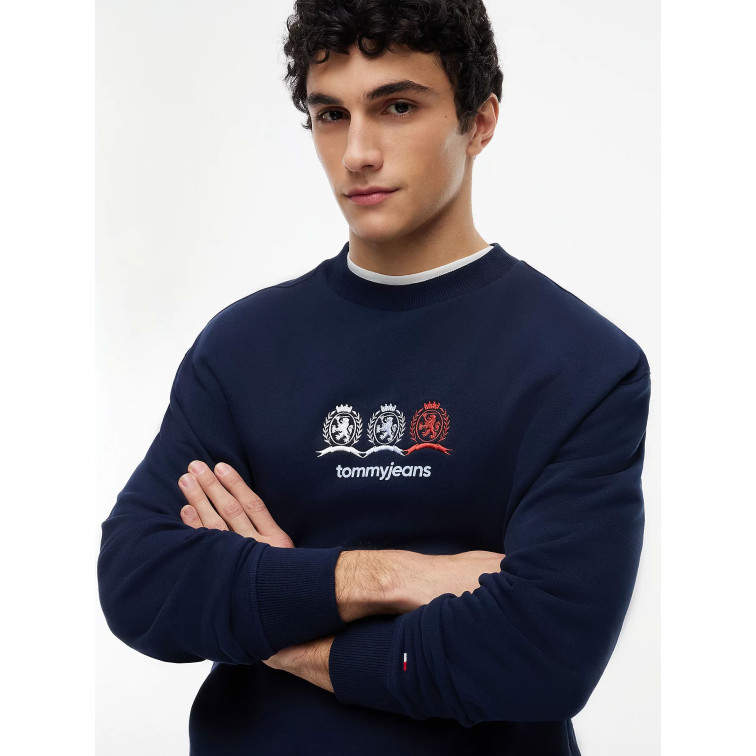 SUDADERA HOMBRE  TOMMY HILFIGER TJM RLX MULTI CRESTS CNECK