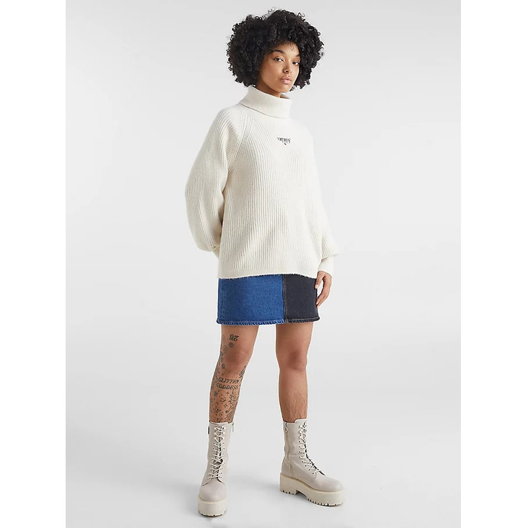 JERSEY DE PUNTO ELÁSTICO CON CUELLO CISNE MUJER TOMMY JEANS