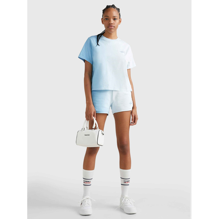 PANTALÓN CORTO EFECTO DEGRADÉ CON LOGO FIRMA MUJER TOMMY JEANS