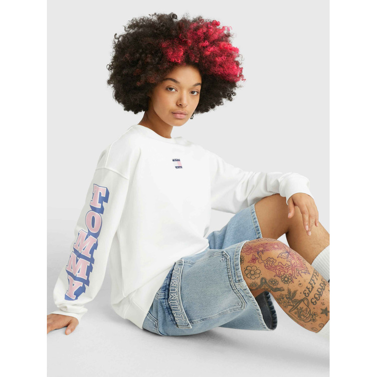 SUDADERA DE CORTE AMPLIO CON LOGO Y PARCHE MUJER TOMMY JEANS