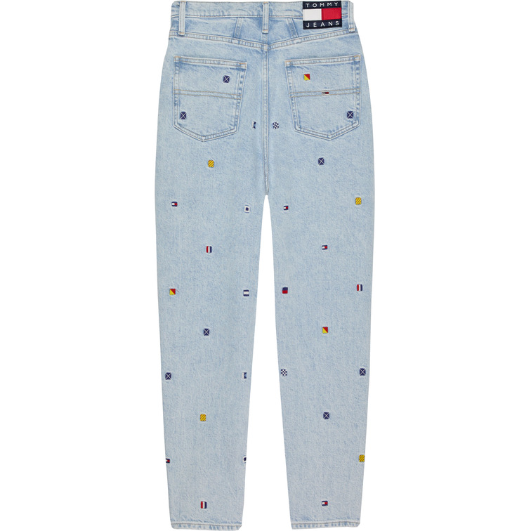 VAQUERO MOM FIT CON LOGO BORDADO MUJER TOMMY JEANS 