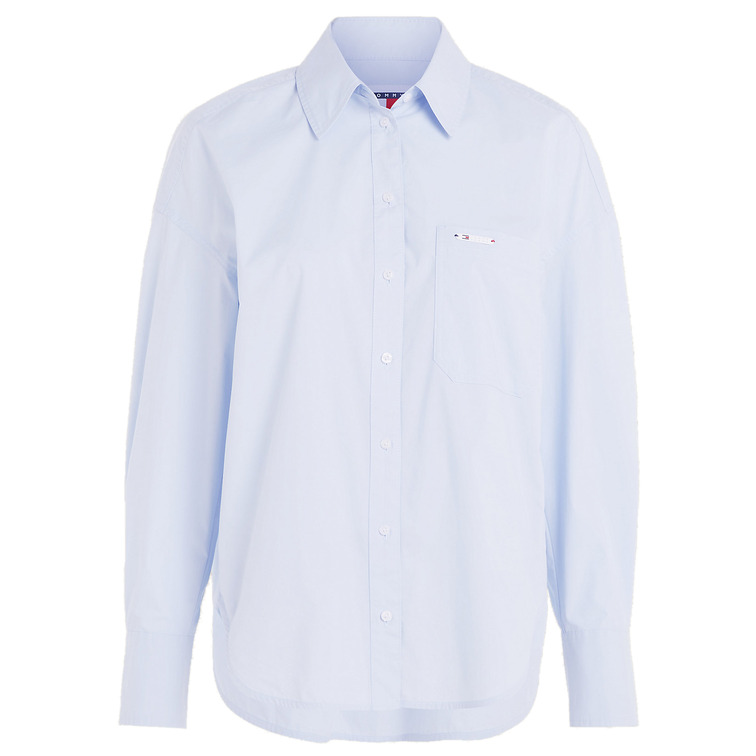 CAMISA OVERSIZE MUJER TOMMY JEANS CON BOLSILLO DE PARCHE