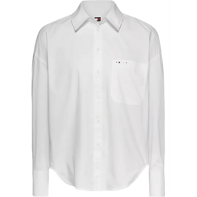 CAMISA OVERSIZE MUJER TOMMY JEANS CON BOLSILLO DE PARCHE