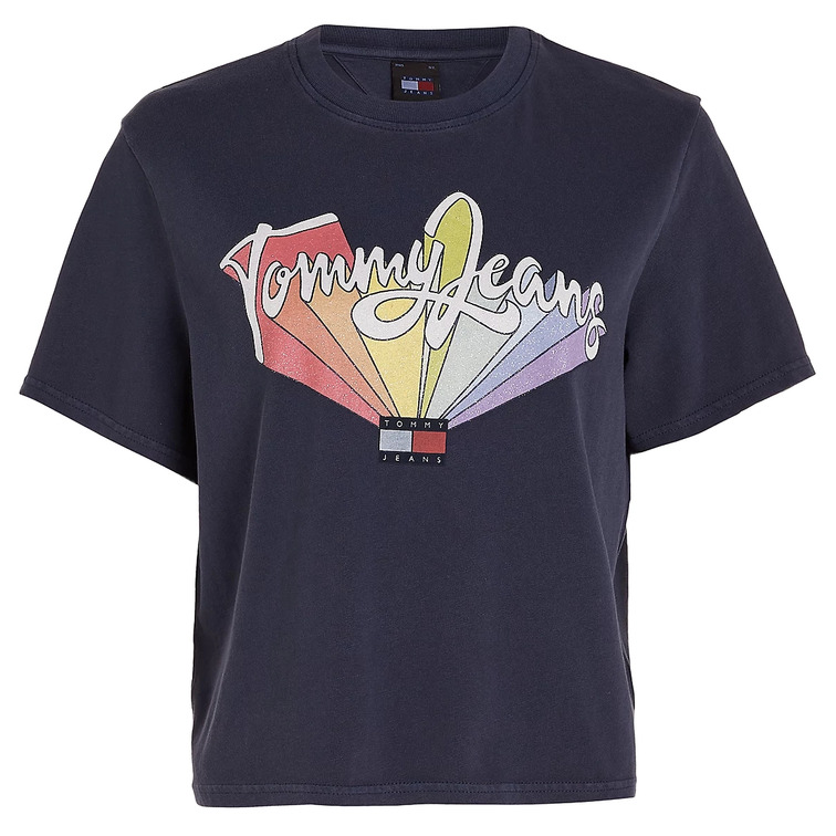 CAMISETA HOLGADA MUJER TOMMY JEANS CON LOGO DE ARCOÍRIS