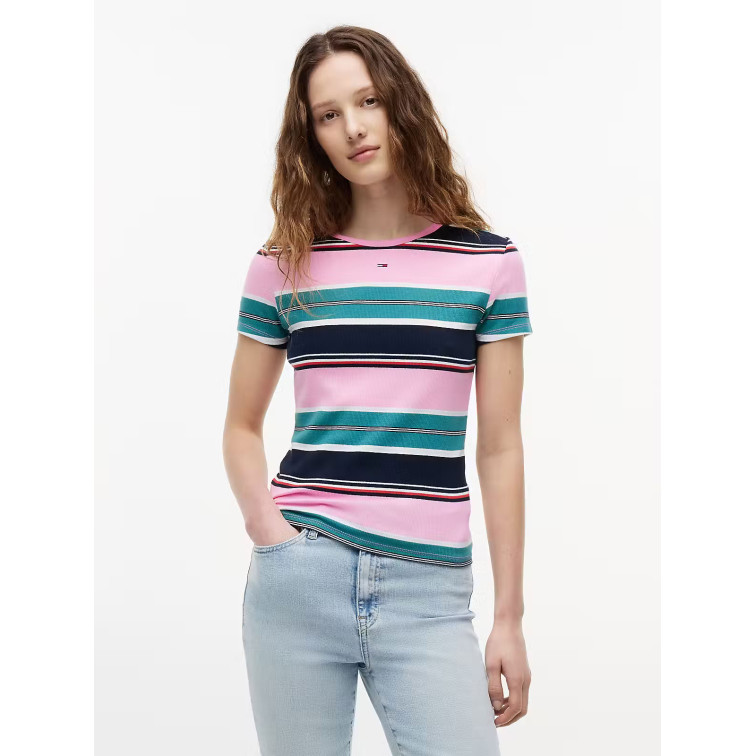CAMISETA MUJER  TOMMY HILFIGER TJW SLIM ESSENTIAL RIB SS