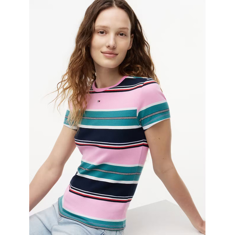 CAMISETA MUJER  TOMMY HILFIGER TJW SLIM ESSENTIAL RIB SS