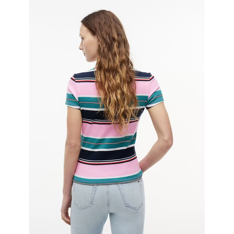 CAMISETA MUJER  TOMMY HILFIGER TJW SLIM ESSENTIAL RIB SS