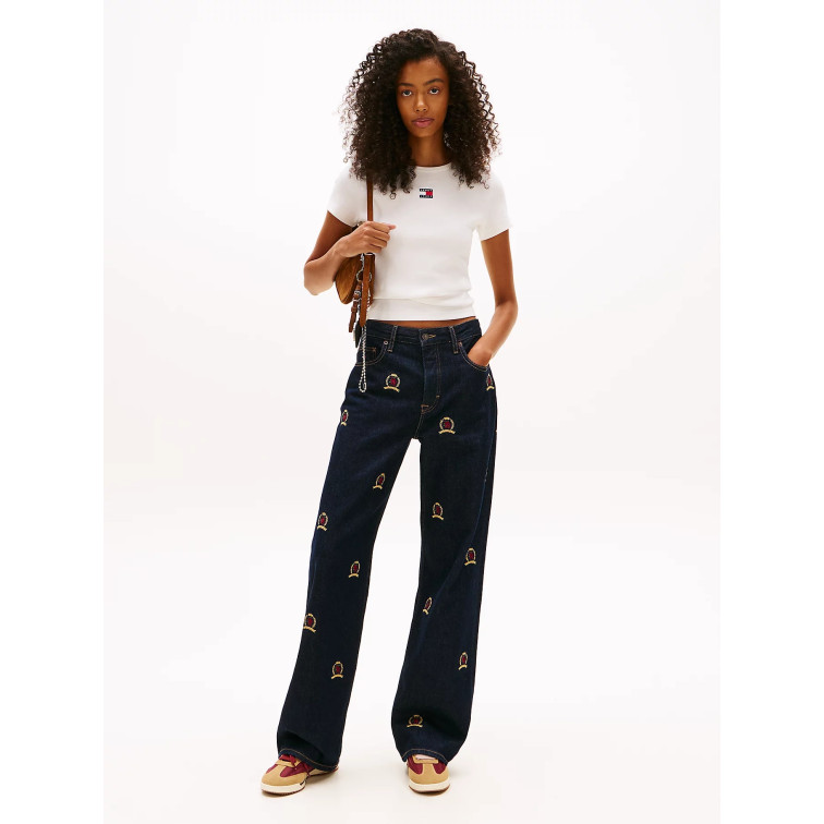 MUJER TJW SLIM BADGE RIB TEE YBL