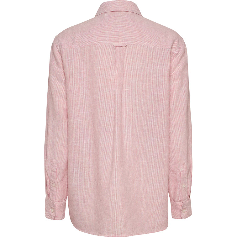 CAMISA DE RAYAS MUJER TOMMY JEANS DE LINO FIT HOLGADO