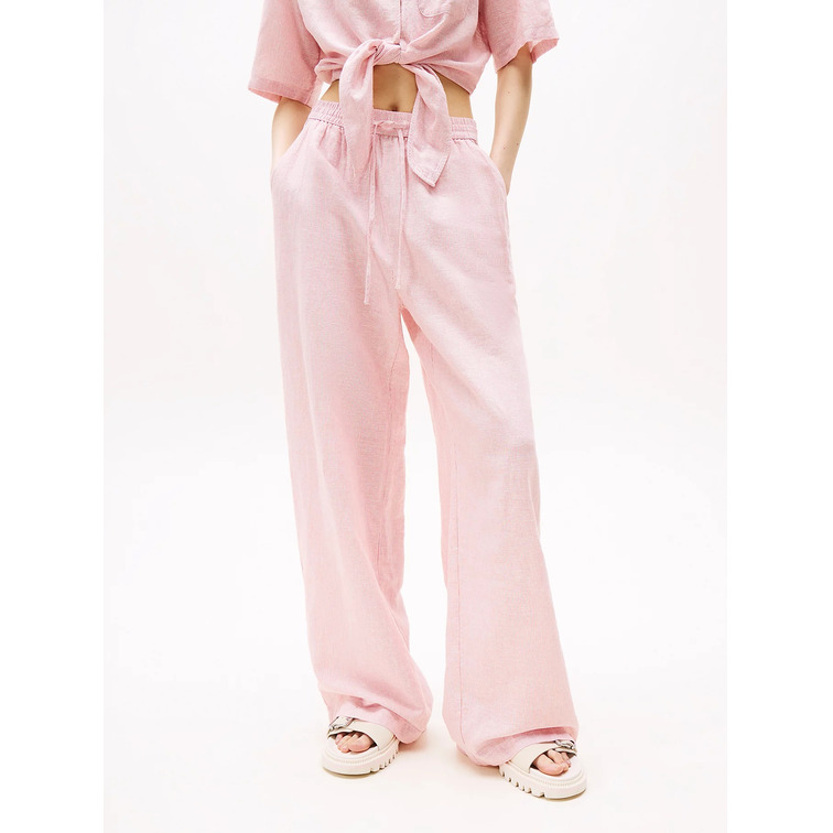 PANTALÓN ANCHO MUJER TOMMY JEANS CON LINO