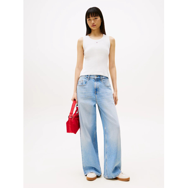 CAMISETA SIN MANGAS MUJER TOMMY JEANS LOGO BORDADO FIT SLIM