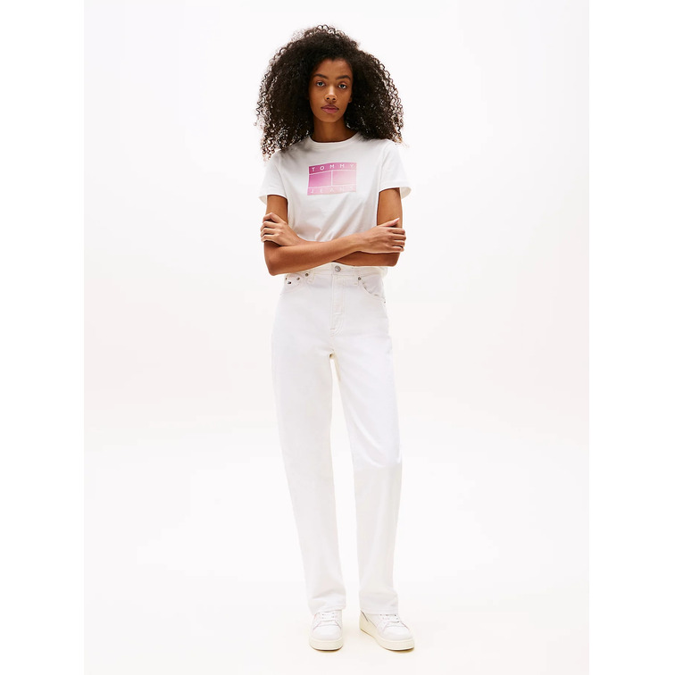MUJER TJW REG GRADIENT FLAG SS YBL
