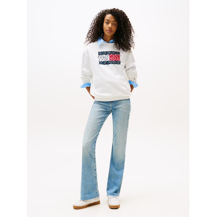 MUJER TJW RLX FLORAL FLAG CREW YBL