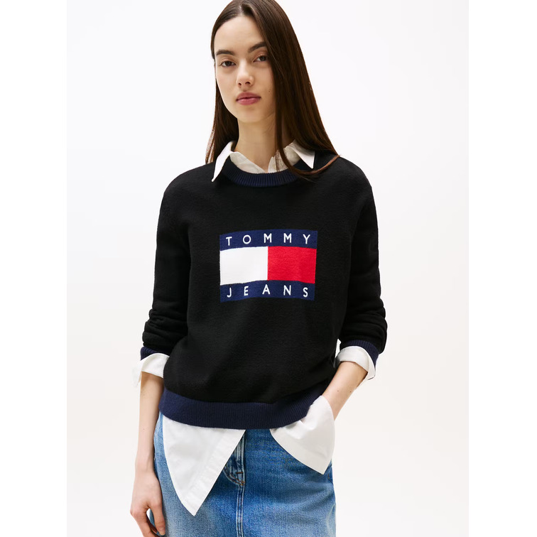 MUJER TJW CLRBLCKFLAG SWEATER EXT BDS