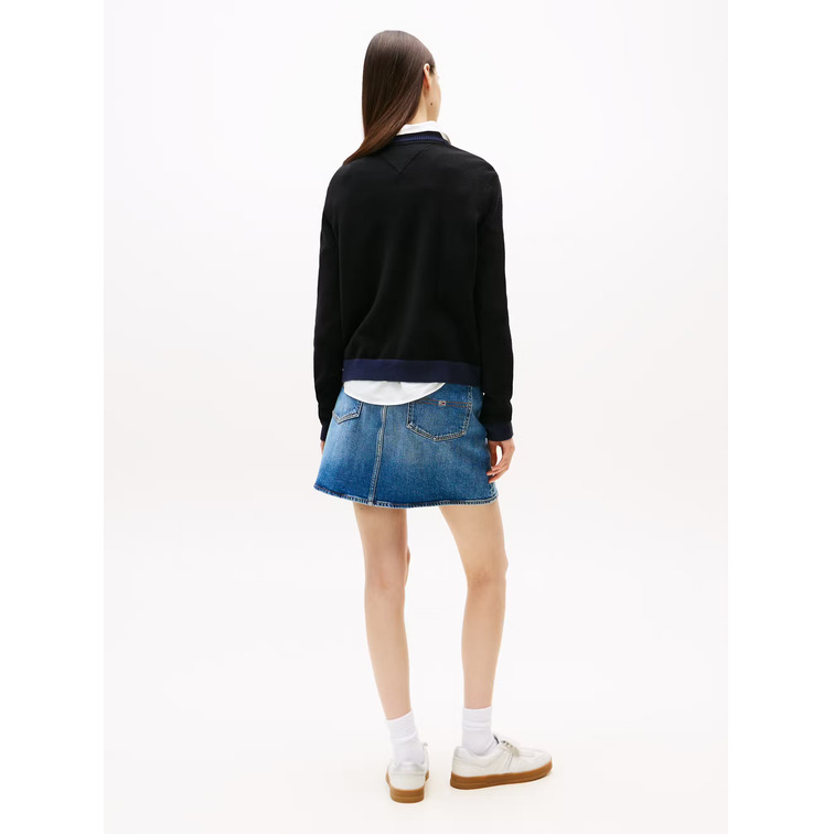 MUJER TJW CLRBLCKFLAG SWEATER EXT BDS